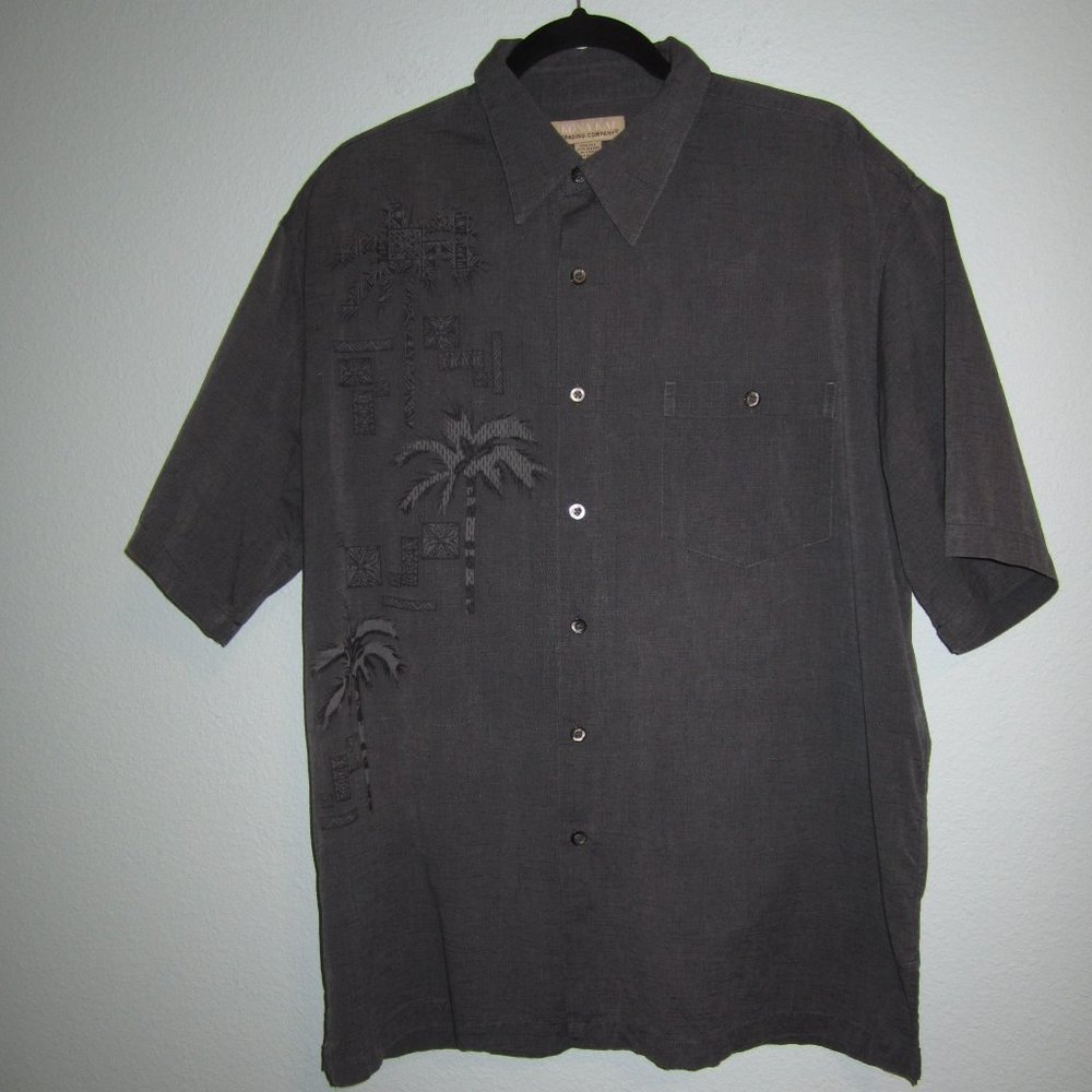 Men's XL Dark Gray Kona Kai Trading Company Short Sleeve Button Up